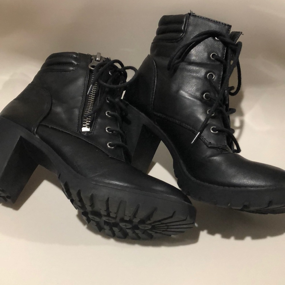 Steve Madden Nydiaa heeled black combat boots - Picture 2 of 8